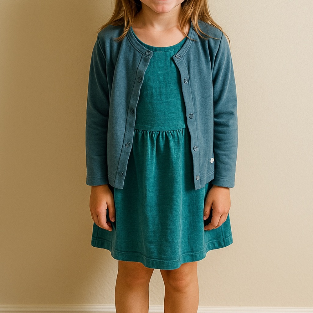 Kids Petit Bateau Dress and Cardigan sets